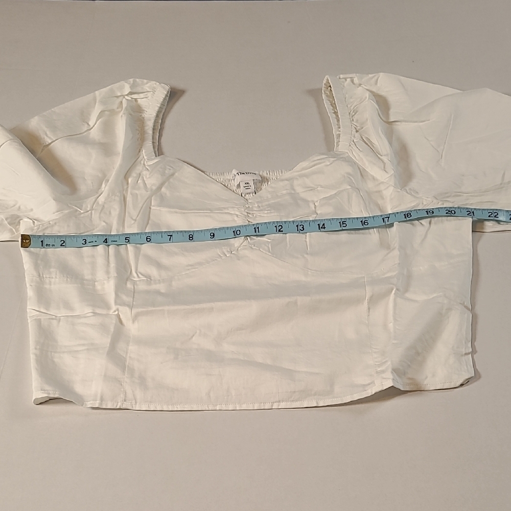 The Drop Annie Sweetheart Neckline Elegant White Women's Top Puff Sleeve XXL NWT - Picture 8 of 12